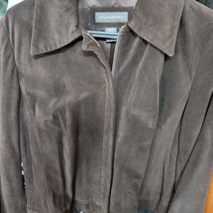 Women's vintage suede leather jacket